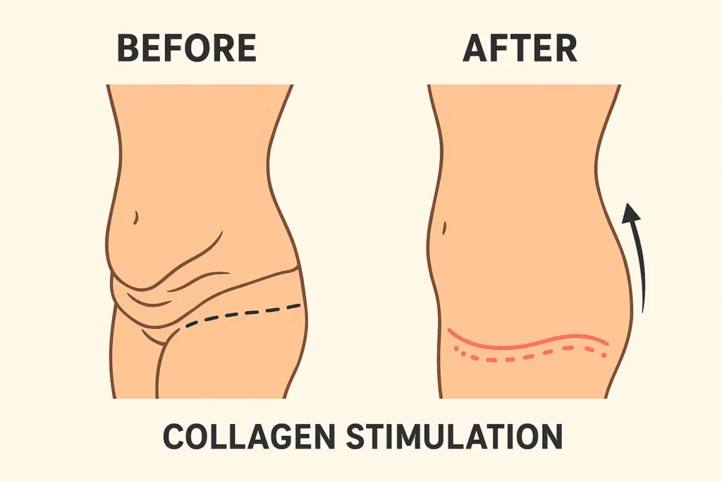 Before and after results for sagging skin after weight loss injections Sandwich