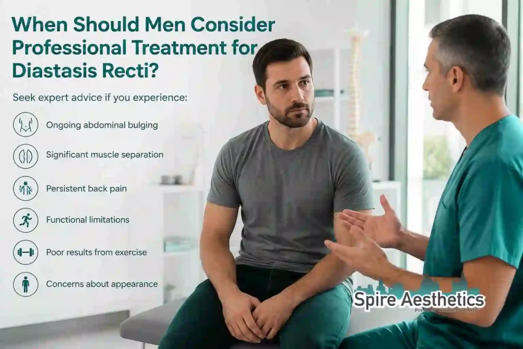 When Should Men Consider Professional Treatment for Diastasis Recti Sandwich?