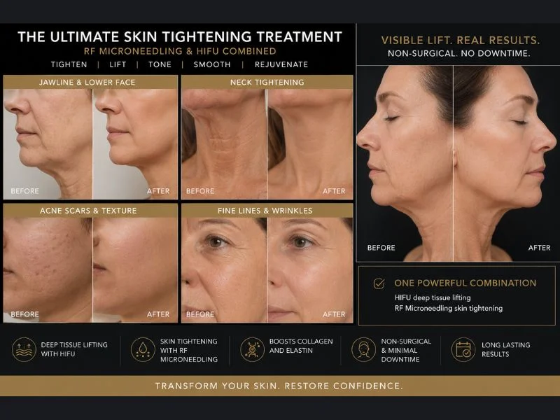 Results of combined treatment for the ultimate skin tightening treatment Sandwich